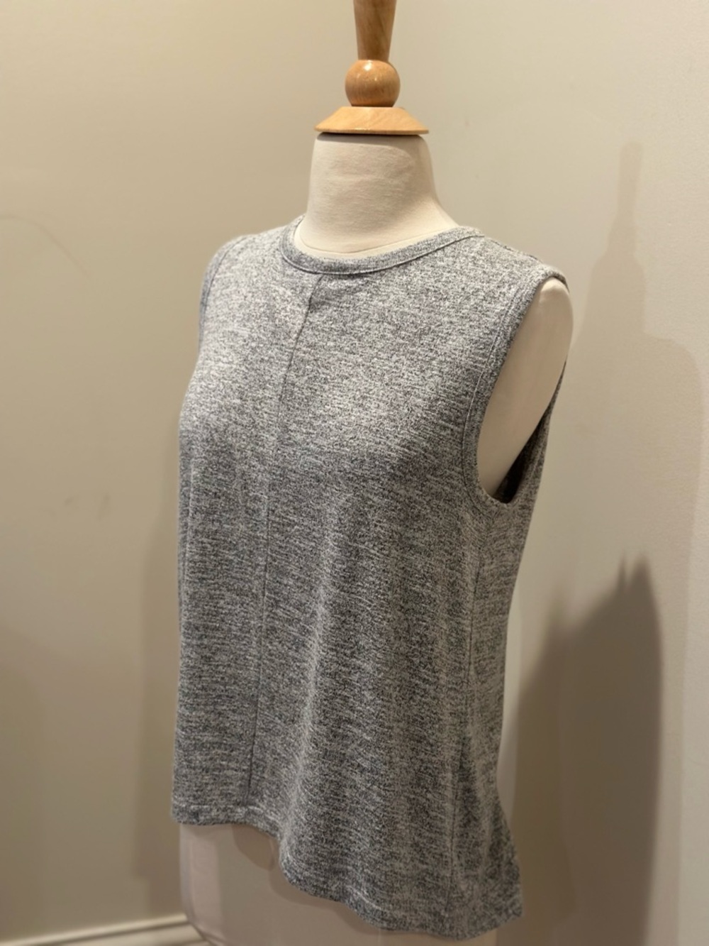 Rag & Bone Heather Grey Crew Neck Split Back Sleeveless Tank Top MD